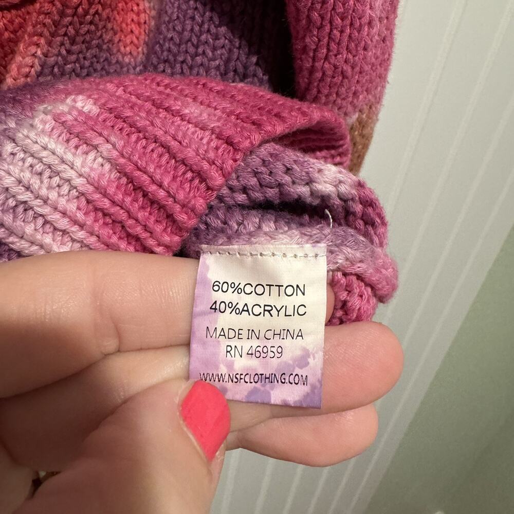 NSF Rogers Cardigan Jewel Tone Tie Dye Size Medium - Picture 6 of 7